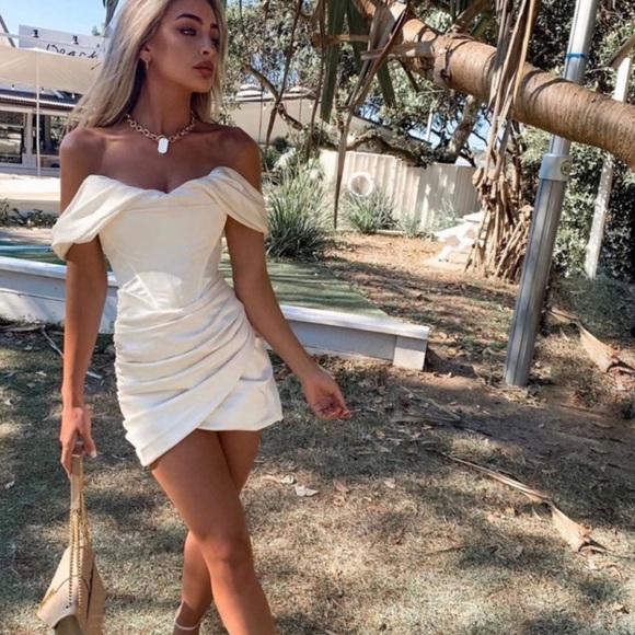 House of CB 'Coraline' Ivory Satin Corset Dress Size XS - Picture 4 of 10